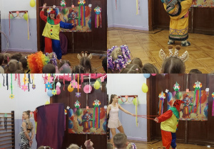 dzieci ogladają skecze klauna