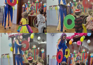 dzieci pomagają w żonglerce