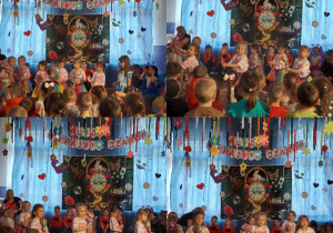 dzieci ogladają tańczące lizaczki