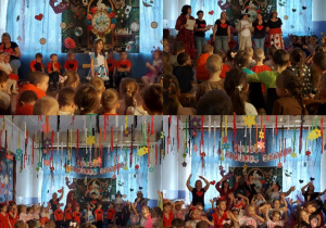 dzieci oglądają muzyczny finał