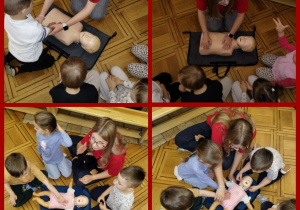 dzirci rozmawiają o sposobie sztucznego oddychania