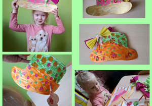 dziewczynka prezentuje wiosenny kapelusz