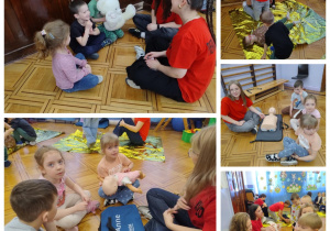 dzieci podczas zajęć z pierwszej pomocy