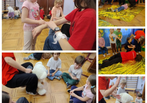 dzieci poznają bezpieczną pozycję