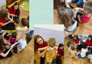 dzieci uczą się opatrywać rany