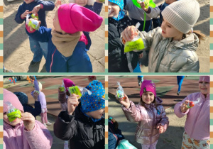 dzieci i ich odnalezione jajka