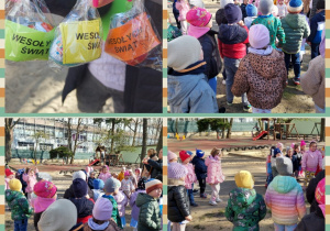 dzieci wyruszają na poszukiwanie niespodzianek ukrytych w ogrodzie