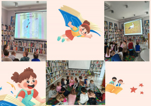 dzieci słuchają czytanych treści