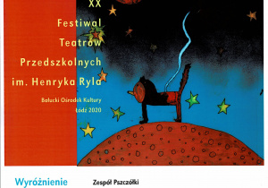 XX Festiwal Teatrów Przedszkolnych - dyplom - grudzień 2020