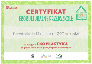 certyfikat - ekoplastyka - edycja 2020/2021
