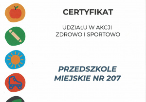 certyfikat - zdrowo i sportowo - edycja 2020/2021