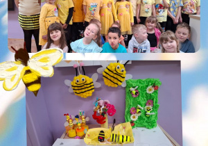 nasza grupa i prace dzieci związane z dniem pszczoły