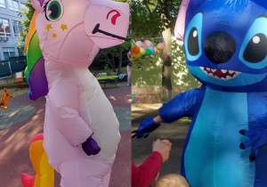 Jednorożec i Sitch bawią się z dziećmi na pikniku