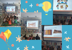dzieci poznają historię książki w bibliotece