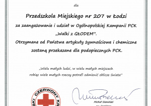 PCK walka z głodem - październik 2018